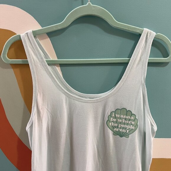 "where the people aren't" green beachy tank (size L) - Picture 5 of 6